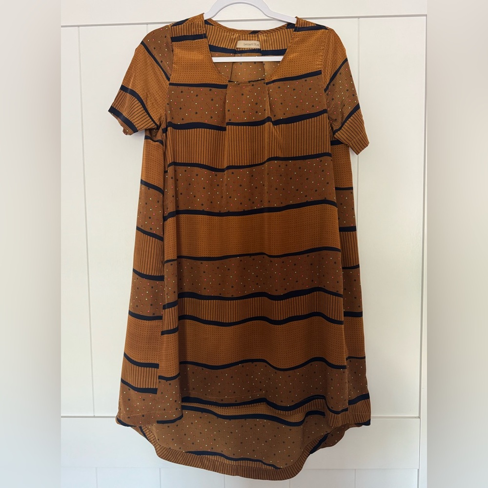 Leonard Street Designer Short Sleeve Sheath Dress With Pockets Sz XS